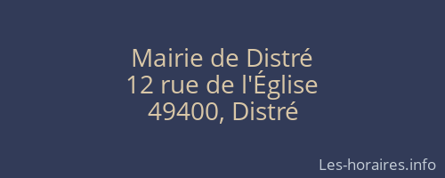 Mairie de Distré