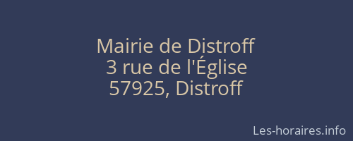 Mairie de Distroff