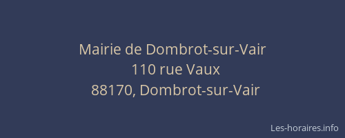 Mairie de Dombrot-sur-Vair