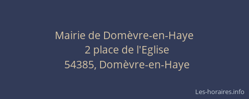 Mairie de Domèvre-en-Haye