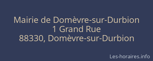 Mairie de Domèvre-sur-Durbion