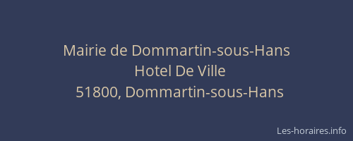 Mairie de Dommartin-sous-Hans