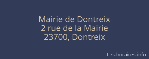 Mairie de Dontreix