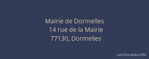 Mairie de Dormelles