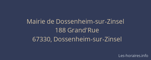 Mairie de Dossenheim-sur-Zinsel