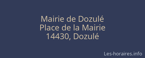 Mairie de Dozul&eacute;
