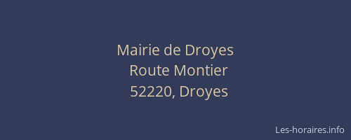 Mairie de Droyes
