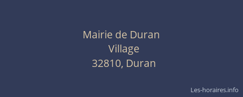 Mairie de Duran