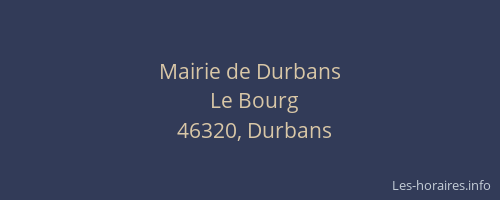 Mairie de Durbans