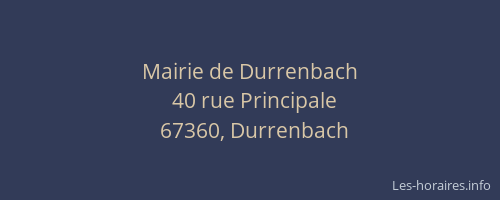 Mairie de Durrenbach