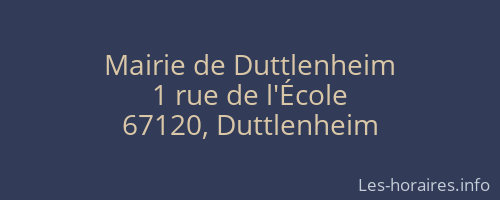 Mairie de Duttlenheim
