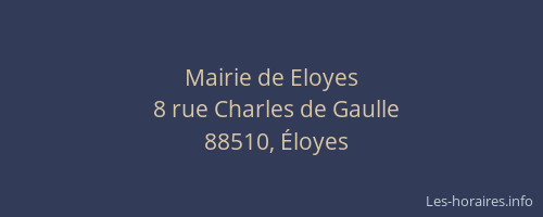 Mairie de Eloyes