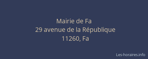Mairie de Fa