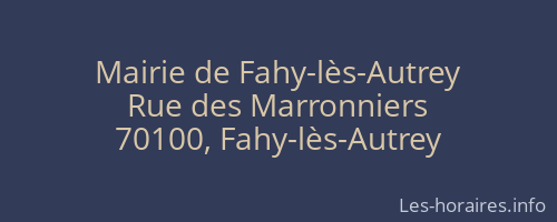 Mairie de Fahy-lès-Autrey