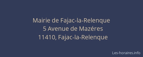 Mairie de Fajac-la-Relenque