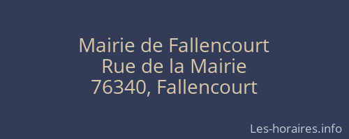 Mairie de Fallencourt
