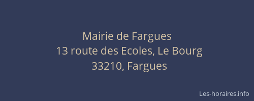 Mairie de Fargues
