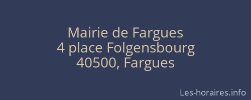 Mairie de Fargues
