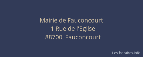 Mairie de Fauconcourt