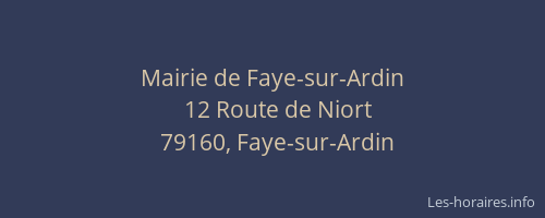 Mairie de Faye-sur-Ardin