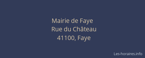 Mairie de Faye