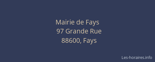 Mairie de Fays