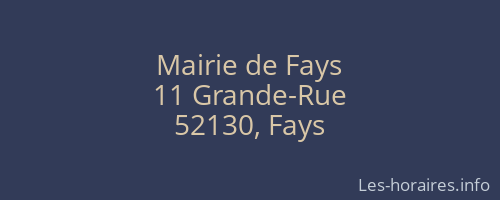 Mairie de Fays
