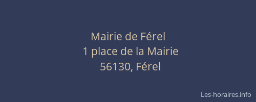 Mairie de F&eacute;rel