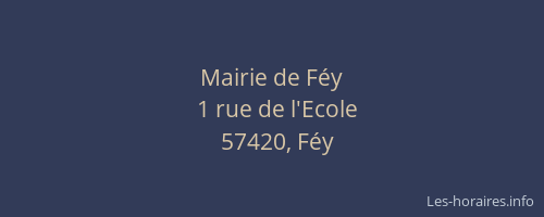 Mairie de F&eacute;y
