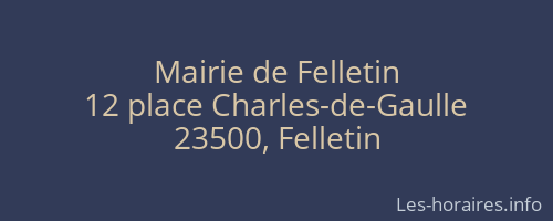 Mairie de Felletin