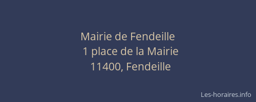 Mairie de Fendeille