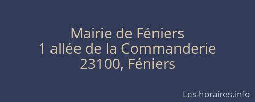 Mairie de Féniers