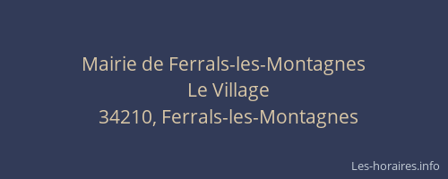 Mairie de Ferrals-les-Montagnes