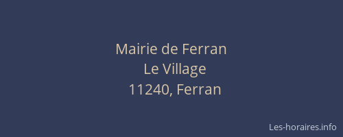 Mairie de Ferran