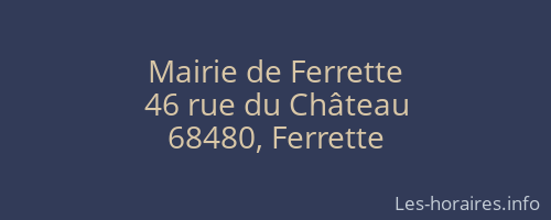 Mairie de Ferrette