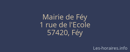 Mairie de Féy