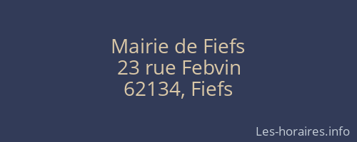 Mairie de Fiefs