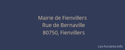 Mairie de Fienvillers