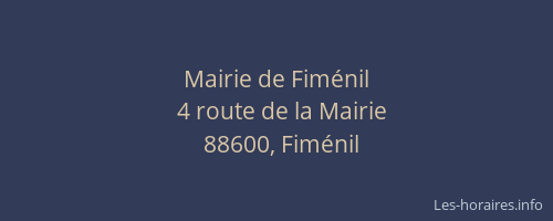 Mairie de Fim&eacute;nil