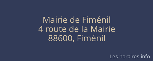 Mairie de Fiménil
