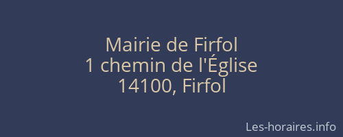 Mairie de Firfol