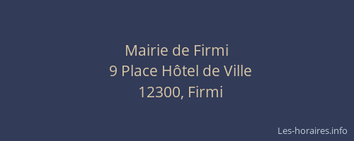 Mairie de Firmi