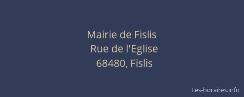Mairie de Fislis