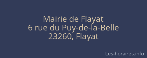 Mairie de Flayat