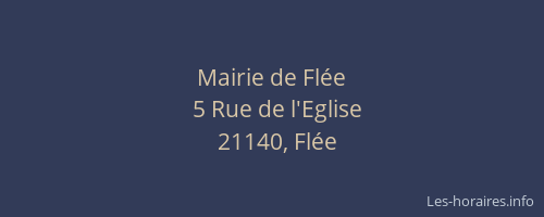 Mairie de Fl&eacute;e