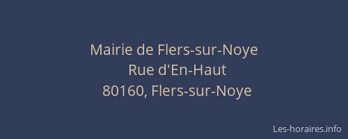Mairie de Flers-sur-Noye