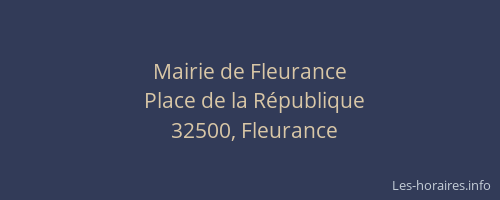 Mairie de Fleurance