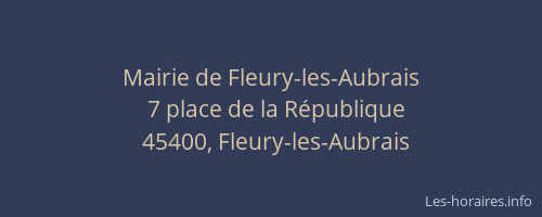 Mairie de Fleury-les-Aubrais