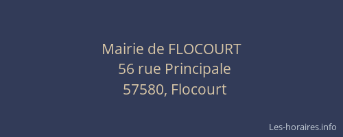 Mairie de FLOCOURT