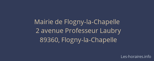 Mairie de Flogny-la-Chapelle